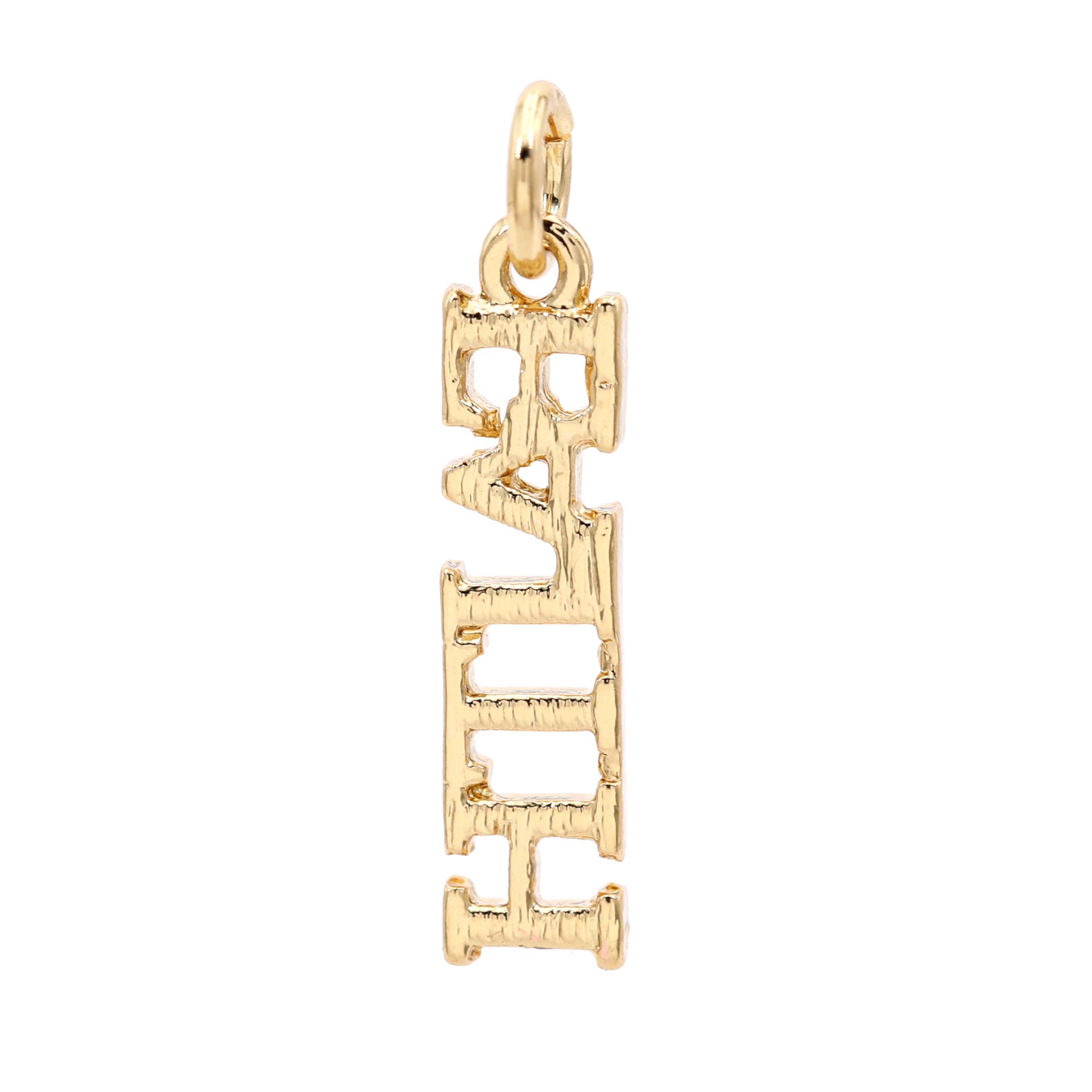 slide 4 of 8, 14k Gold Plated Faith Charm By Bead Landing, 1.12 in x 0.24 in x 0.24 in