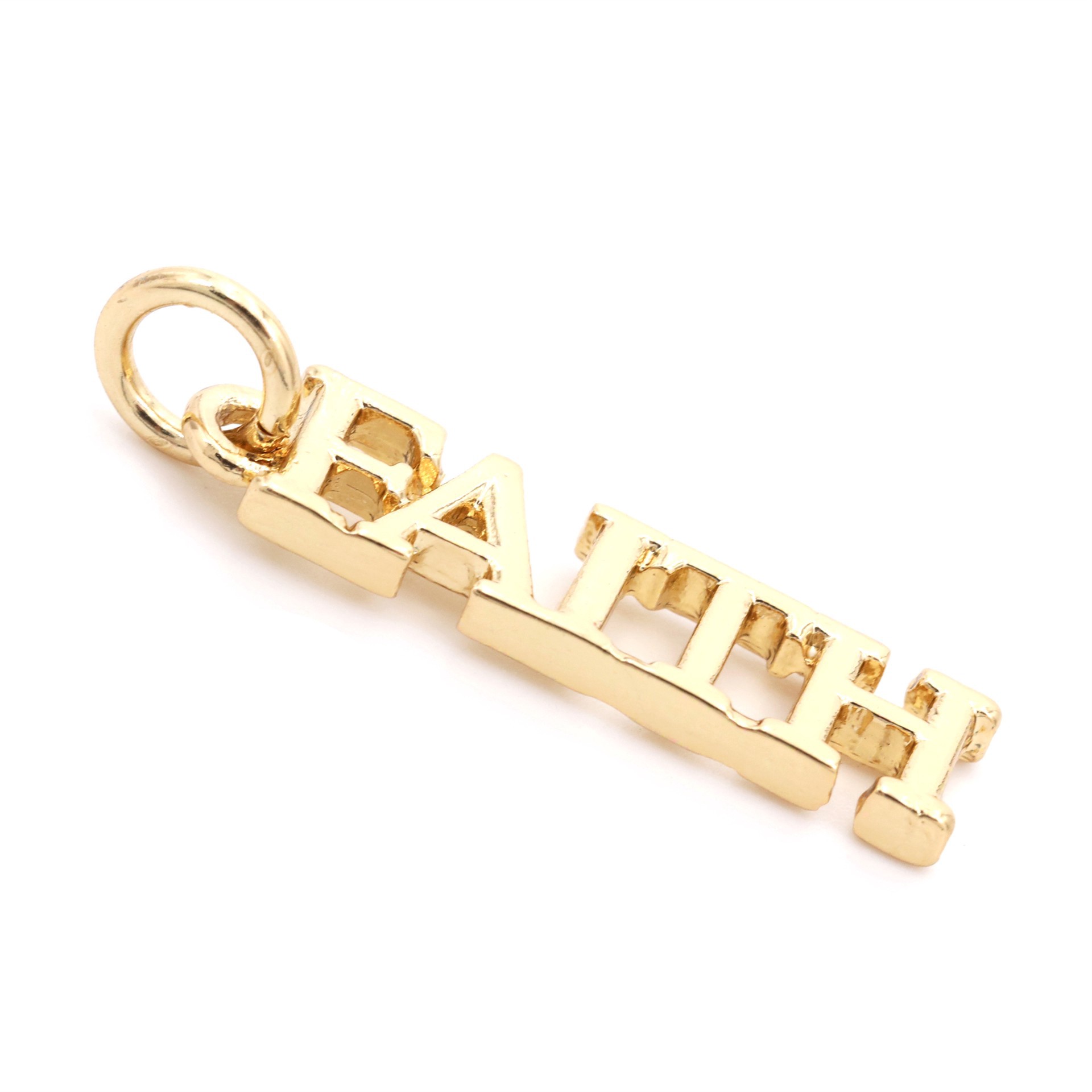 slide 2 of 8, 14k Gold Plated Faith Charm By Bead Landing, 1.12 in x 0.24 in x 0.24 in