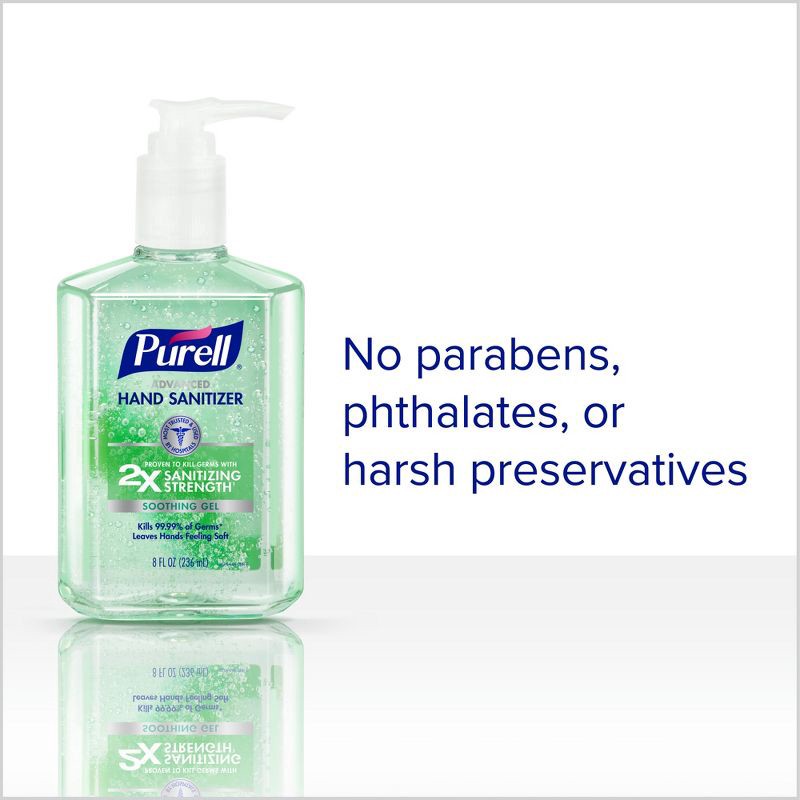 slide 7 of 7, Purell Advanced Hand Sanitizer Soothing Gel with Aloe and Vitamin E - 8 fl oz, 8 fl oz