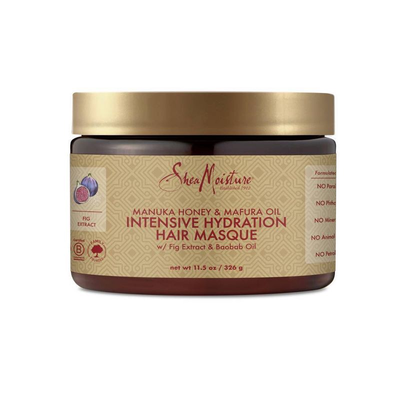 slide 2 of 10, SheaMoisture Manuka Honey & Mafura Oil Intensive Hydration Hair Masque - 11.5 fl oz, 11.5 fl oz