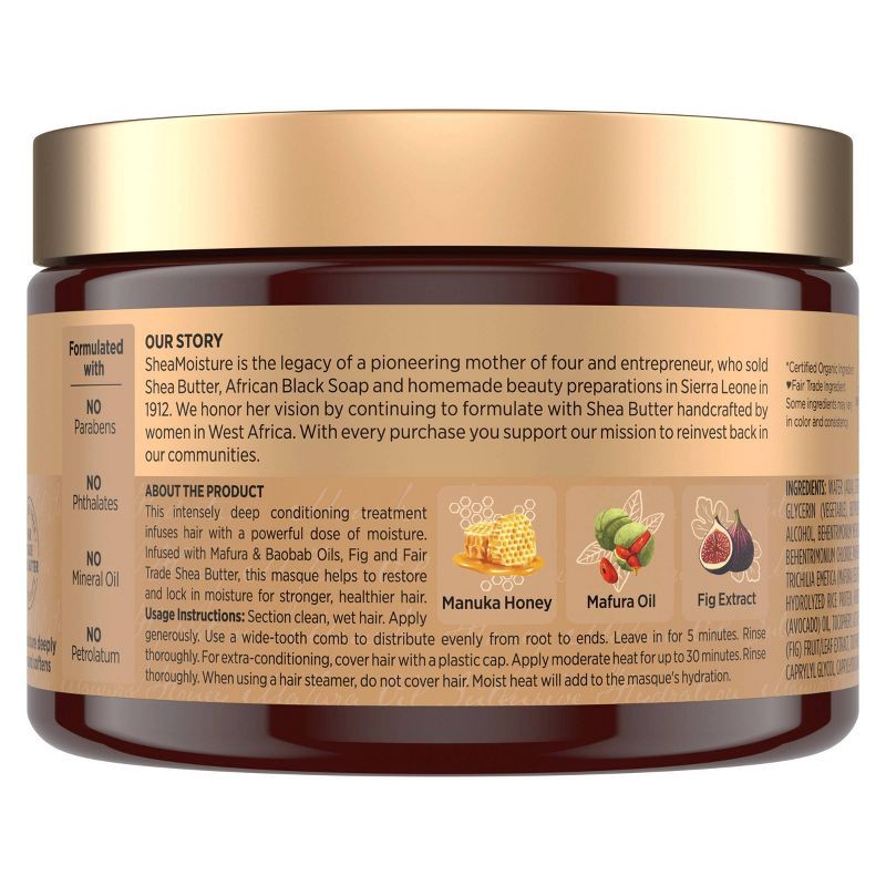 slide 2 of 10, SheaMoisture Manuka Honey & Mafura Hair Oil Intensive Hydration Hair Mask - 11.5oz, 11.5 oz