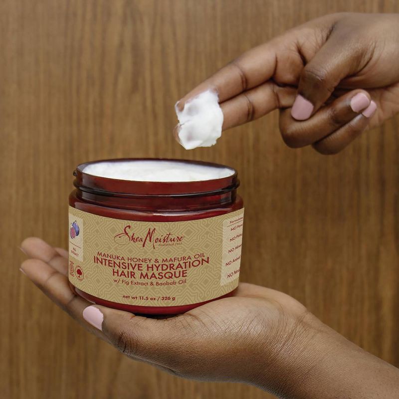 slide 7 of 10, SheaMoisture Manuka Honey & Mafura Hair Oil Intensive Hydration Hair Mask - 11.5 fl oz, 11.5 fl oz