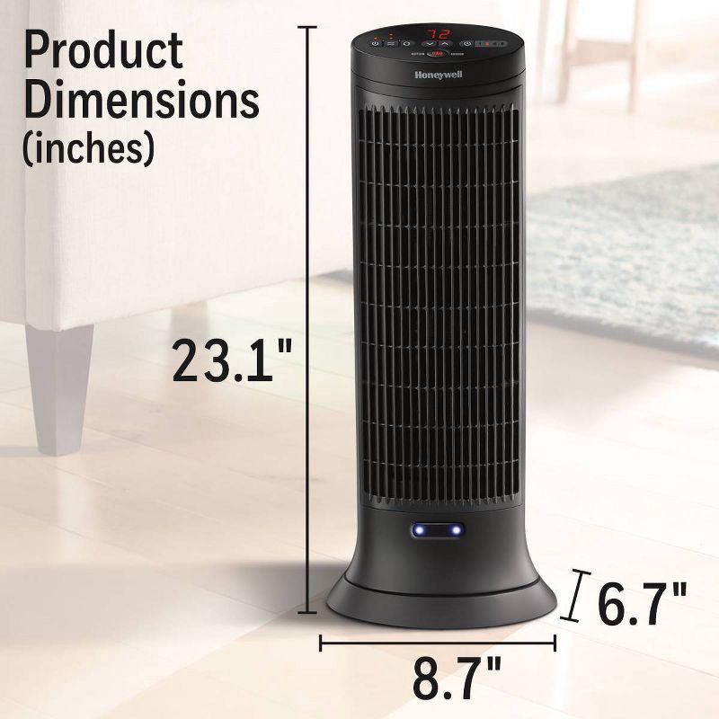 slide 7 of 9, Honeywell Digital Ceramic Tower Heater with Motion Sensor Black, 1 ct