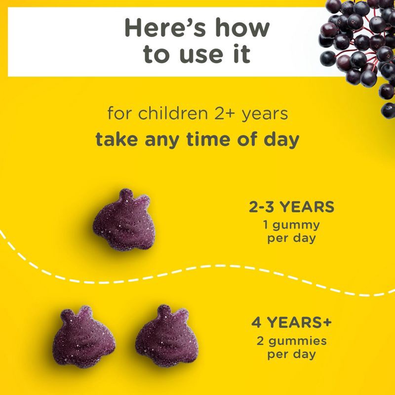 slide 5 of 8, Zarbee's Kid's Daily Immune Support Gummies with Real Elderberry - Natural Berry Flavor - 42ct, 42 ct