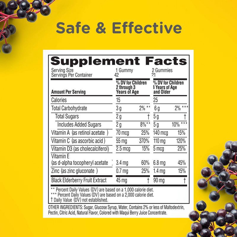 slide 6 of 8, Zarbee's Kid's Daily Immune Support Gummies with Real Elderberry - Natural Berry Flavor - 42ct, 42 ct