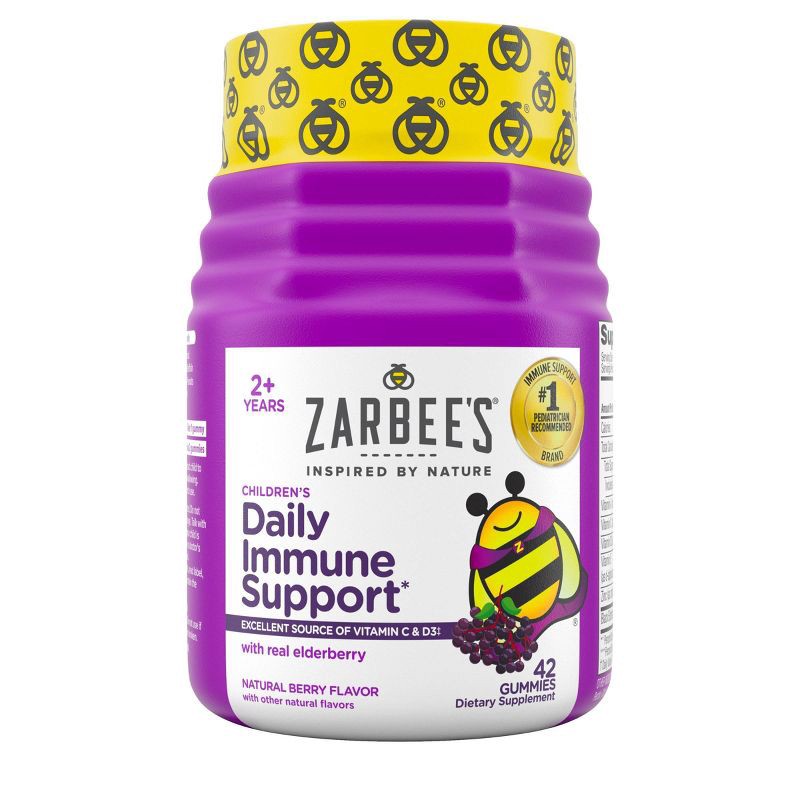 slide 1 of 8, Zarbee's Kid's Daily Immune Support Gummies with Real Elderberry - Natural Berry Flavor - 42ct, 42 ct