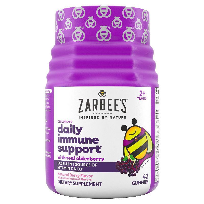 slide 1 of 11, Zarbee's Kid's Daily Immune Support Gummies with Real Elderberry - Natural Berry Flavor - 42ct, 42 ct