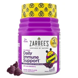 Zarbee's Kid's Daily Immune Support Gummies with Real Elderberry - Natural Berry Flavor - 42ct