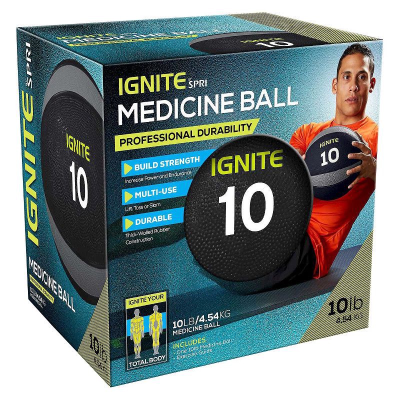 slide 2 of 3, Ignite by SPRI Medicine Ball - 10 lbs, 10 lb
