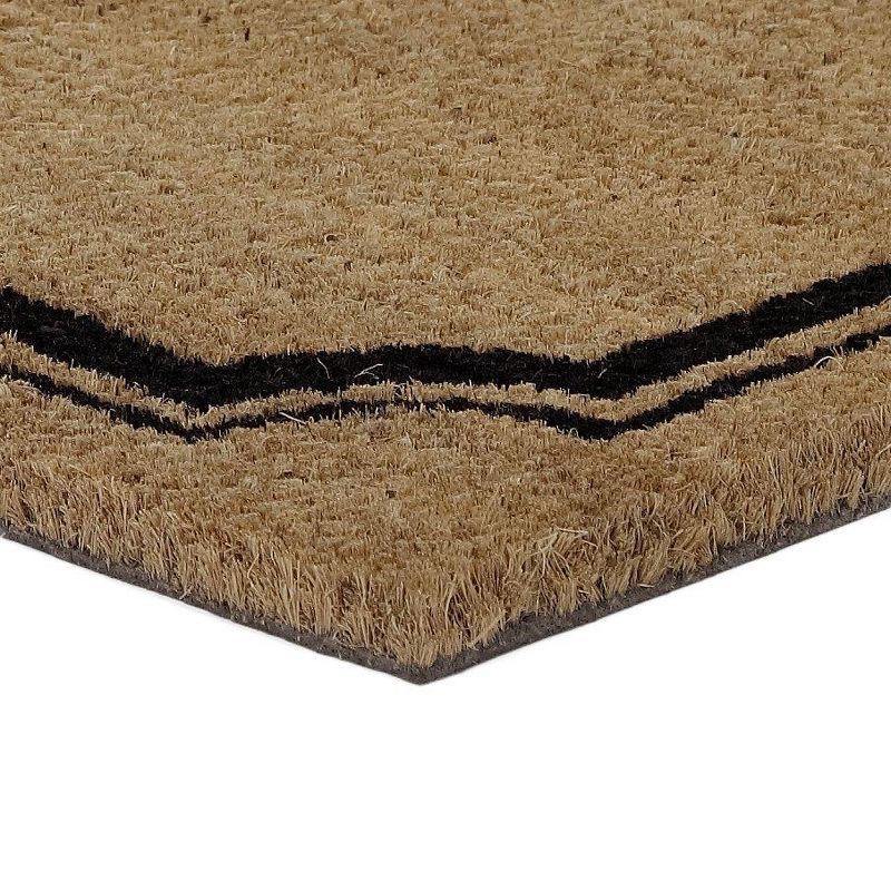 slide 2 of 4, 1'10"x3'11" Welcome Estate Doormat - Threshold™: Outdoor Coir Door Mat, Medium Pile, Black, Rectangle, Shake Clean, 1 ct