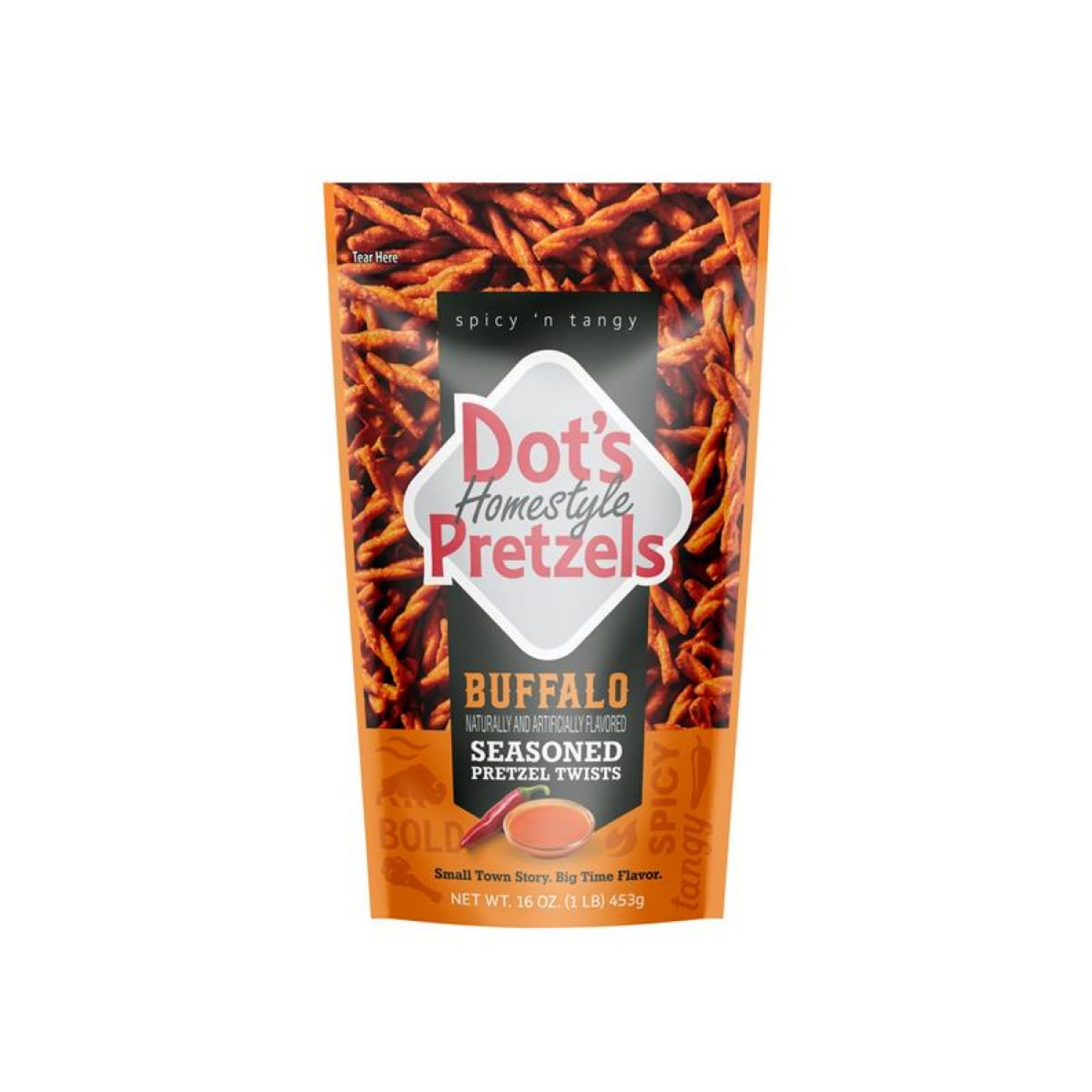 slide 1 of 1, Dots Pretzels Buffalo Style, 16 oz