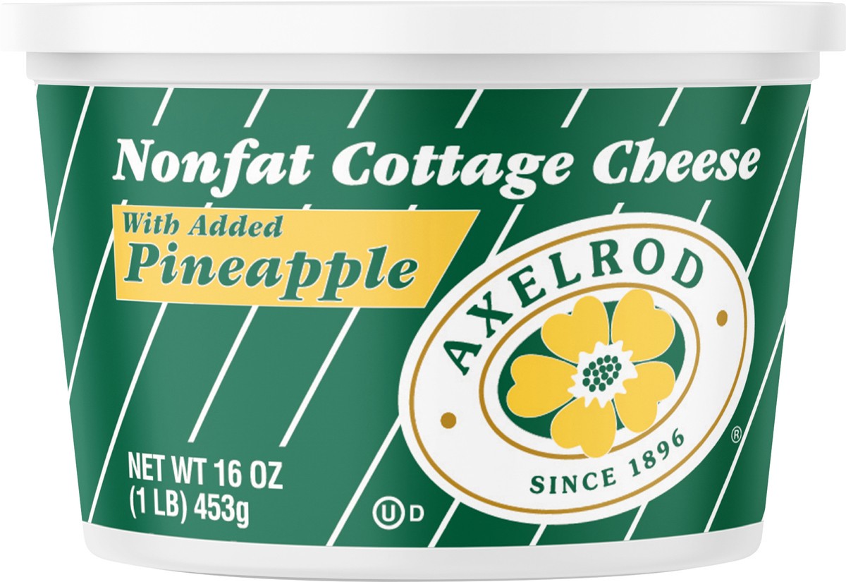 slide 5 of 9, Axelrod Nonfat Cottage Cheese with Pineapple, 16 oz, 16 oz