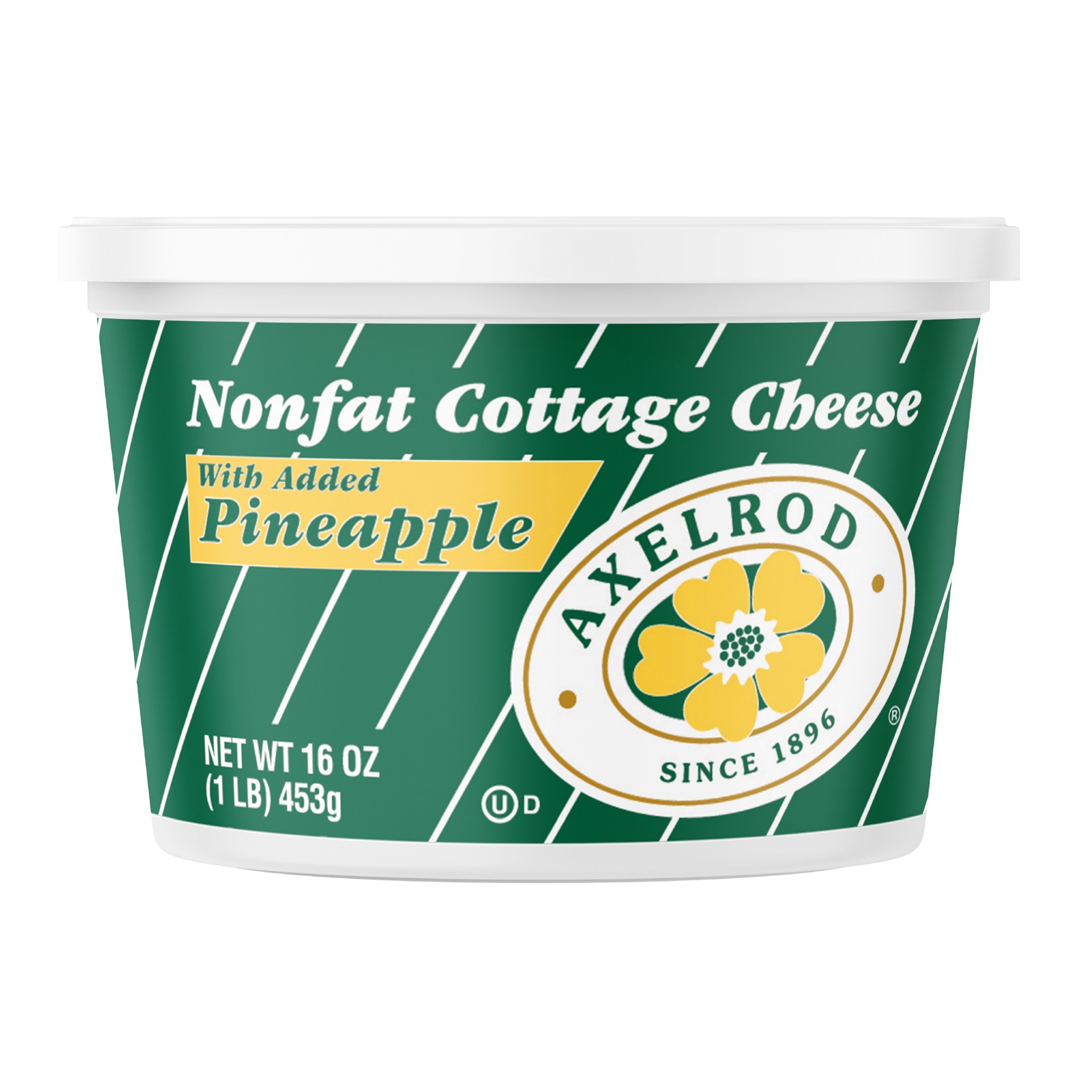 slide 1 of 9, Axelrod Nonfat Cottage Cheese with Pineapple, 16 oz, 16 oz