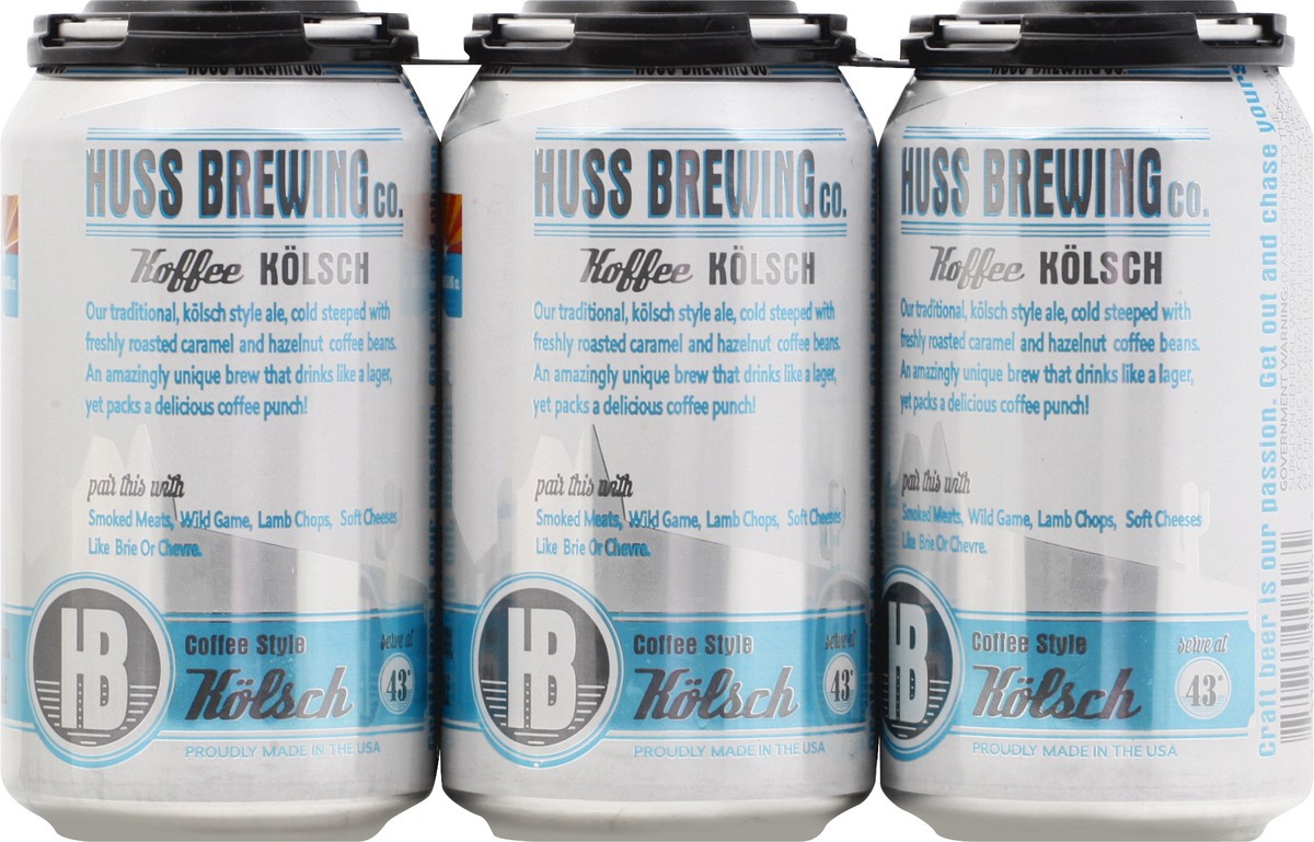 slide 5 of 8, Huss Brewing Co. Koffee Kolsh Blonde Coffee Ale 6 ea-12 fl oz Cans, 6 ct; 12 fl oz