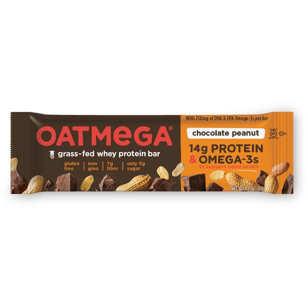 slide 2 of 2, Oatmega Omega-3 Protein Bar - Chocolate Peanut Crisp, 4 ct; 1.8 oz