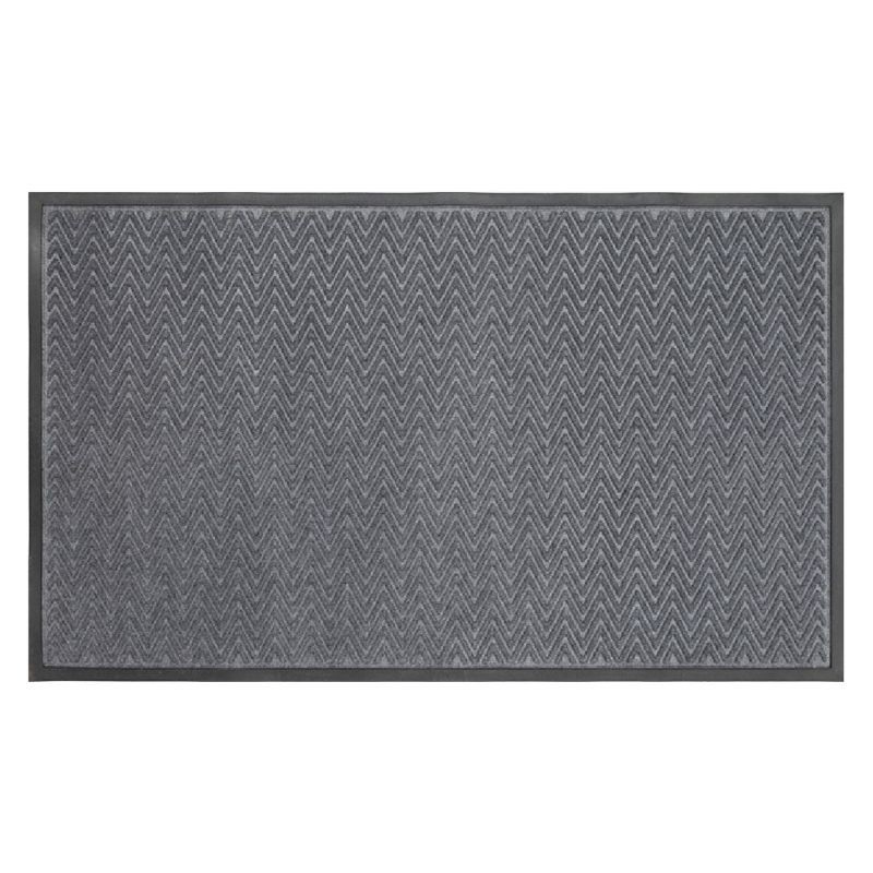 slide 1 of 5, 3'X5' Gateway Utility Doormat Charcoal - Mohawk: Indoor Outdoor Low Pile Geometric Floor Mat, Rubber Backing, 1 ct