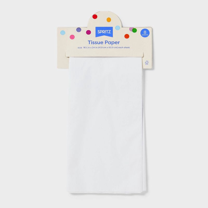 slide 3 of 3, 8ct Tissue Paper White - Spritz™: Gift Packaging Accessories for All Occasions, Solid Pattern, 16.5" x 24", 8 ct