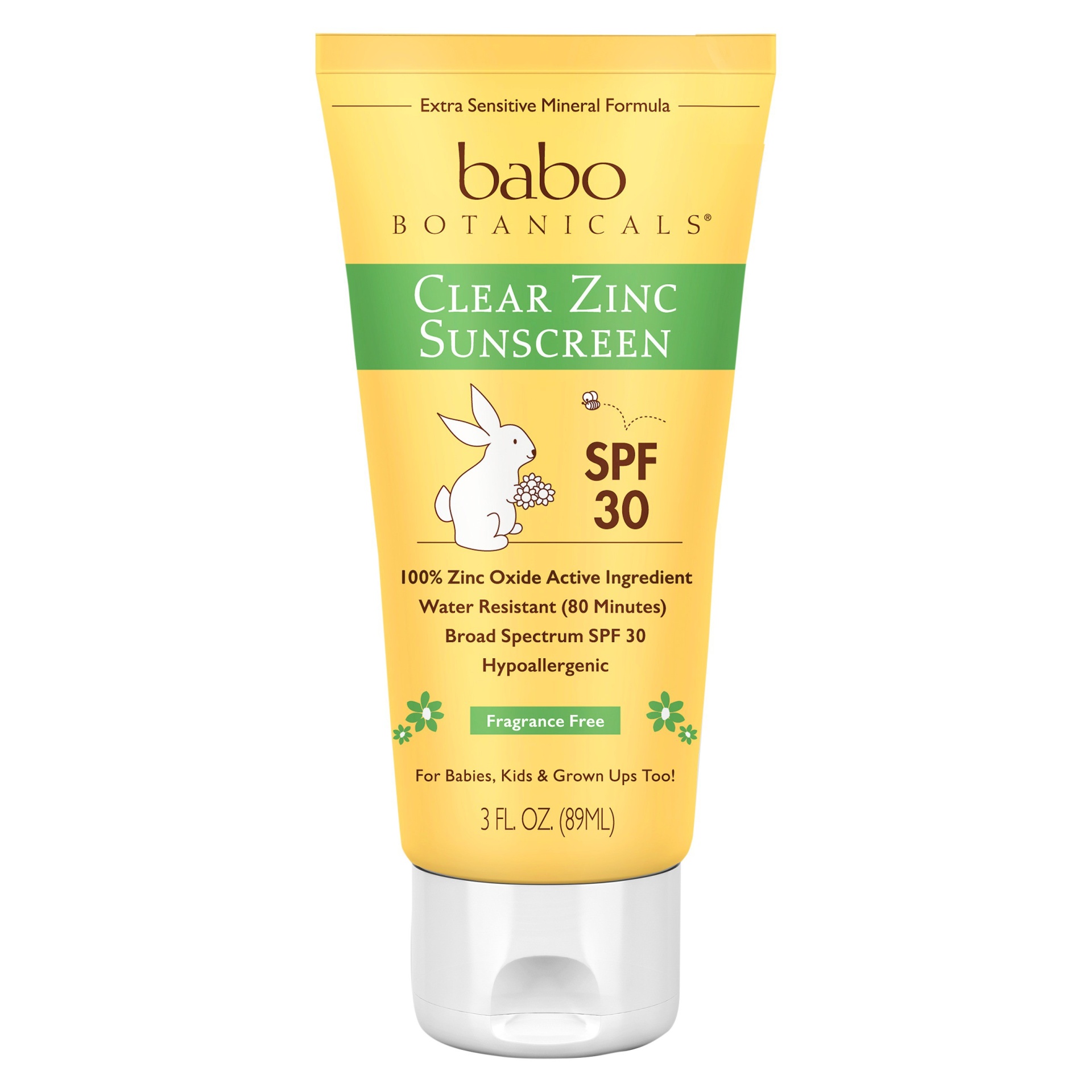 slide 1 of 1, Babo Botanicals Clear For Babies Fragrance Free Zinc Sunscreen Lotion SPF 30, 3 oz