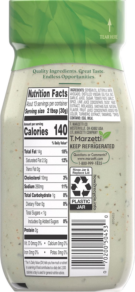 slide 3 of 9, Marzetti Classic Avocado Ranch Dressing, 13 oz, 13 oz