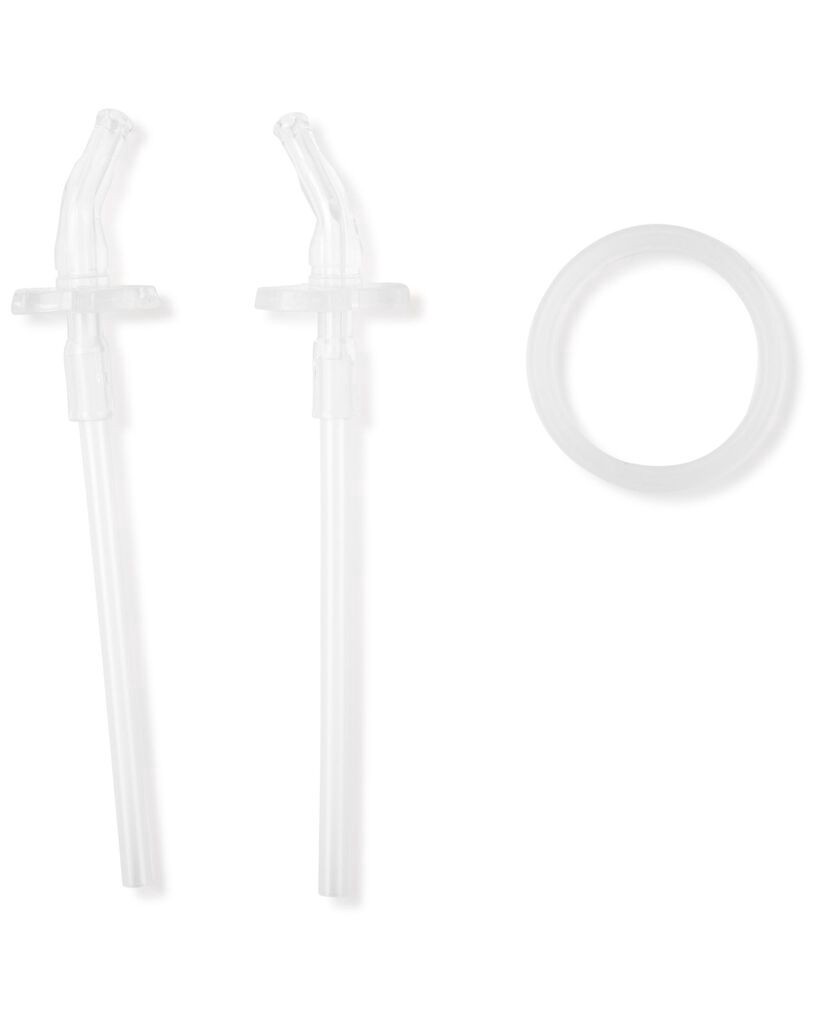 slide 2 of 2, Skiphop ZOO Stainless Steel Straw Bottle Extra Straws - 2-Pack Clear NS, 1 ct