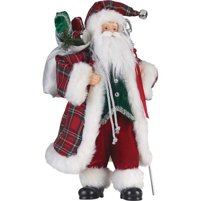 slide 1 of 1, Fabric Santa Red & White, 18 in