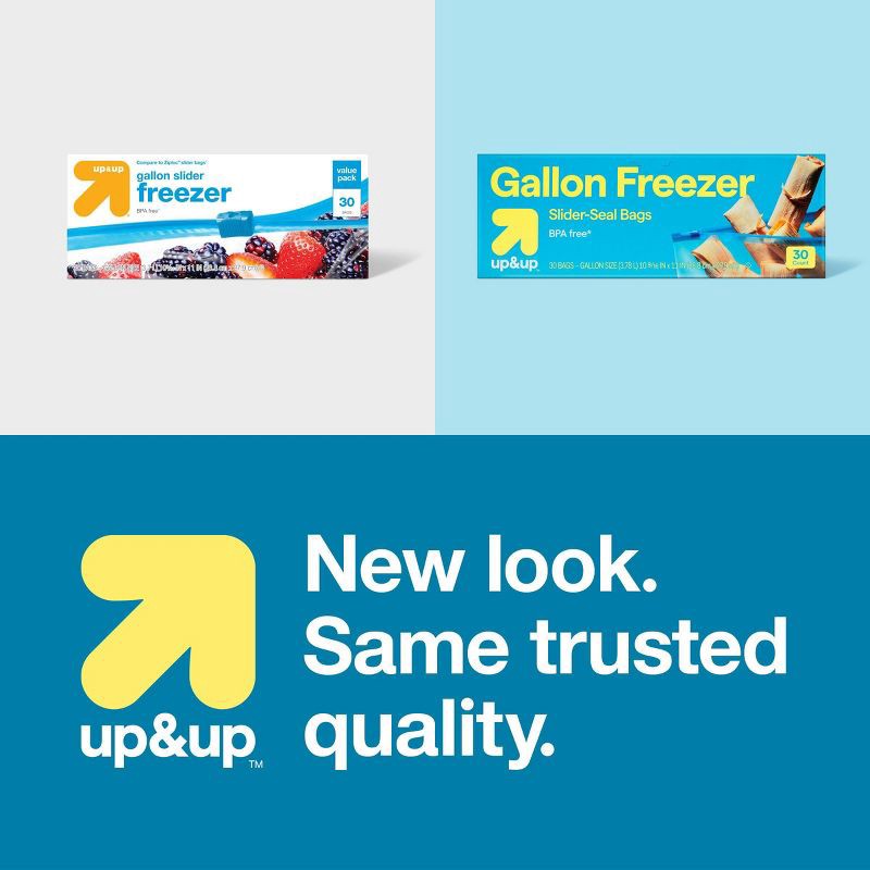 slide 4 of 4, Slider Gallon Freezer Bags 30ct - up&up™, 30 ct
