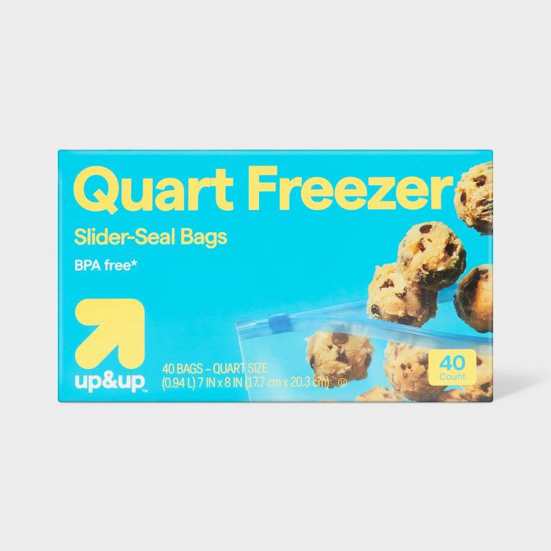 slide 1 of 4, Slider Quart Freezer Bags - 40ct - up&up™, 40 ct