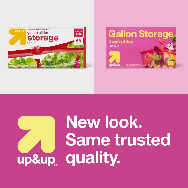 slide 4 of 4, Gallon Slider Storage Bags - 68ct - up&up™, 68 ct