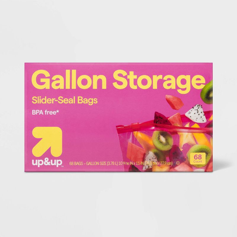 slide 1 of 4, Gallon Slider Storage Bags - 68ct - up&up™, 68 ct