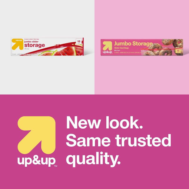 slide 4 of 4, Jumbo Slider Storage Bag - 15ct - up&up™, 15 ct