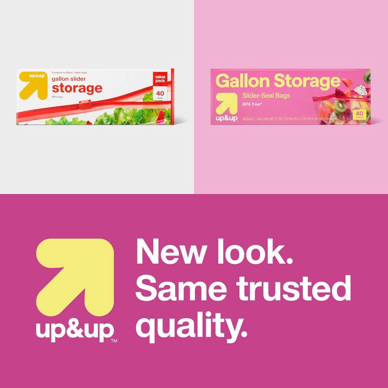 slide 4 of 4, Gallon Slider Storage Bags - 40ct - up&up™, 40 ct