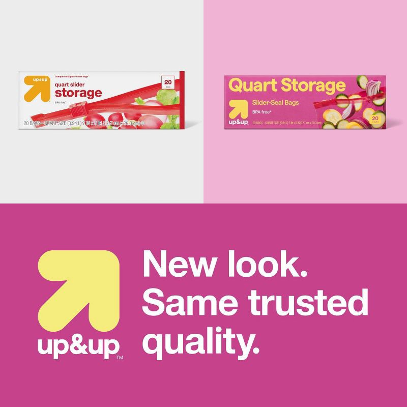 slide 4 of 4, Quart Slider Storage Bags - 20ct - up&up™, 20 ct