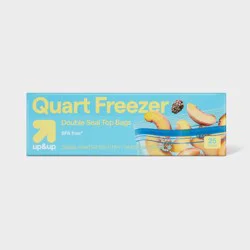 Quart Freezer Storage Bags - 25ct - up&up™: BPA-Free, Double Seal Lock, Polyethylene Material