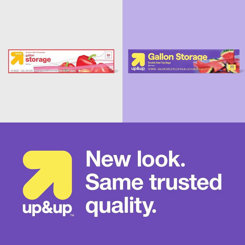 slide 4 of 4, Gallon Storage Bags - 20ct - up&up™, 20 ct
