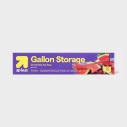 Gallon Storage Bags - 20ct - up&up™: BPA-Free, Double Seal Lock, Polyethylene, Multipurpose
