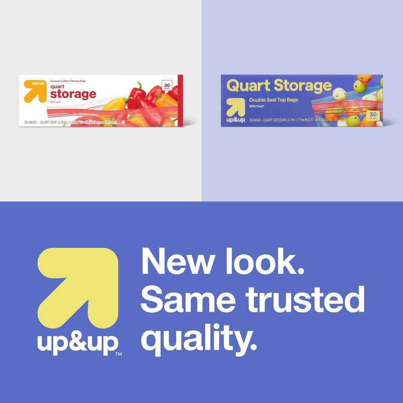 slide 4 of 4, Quart Storage Bags - 30ct - up&up™, 30 ct