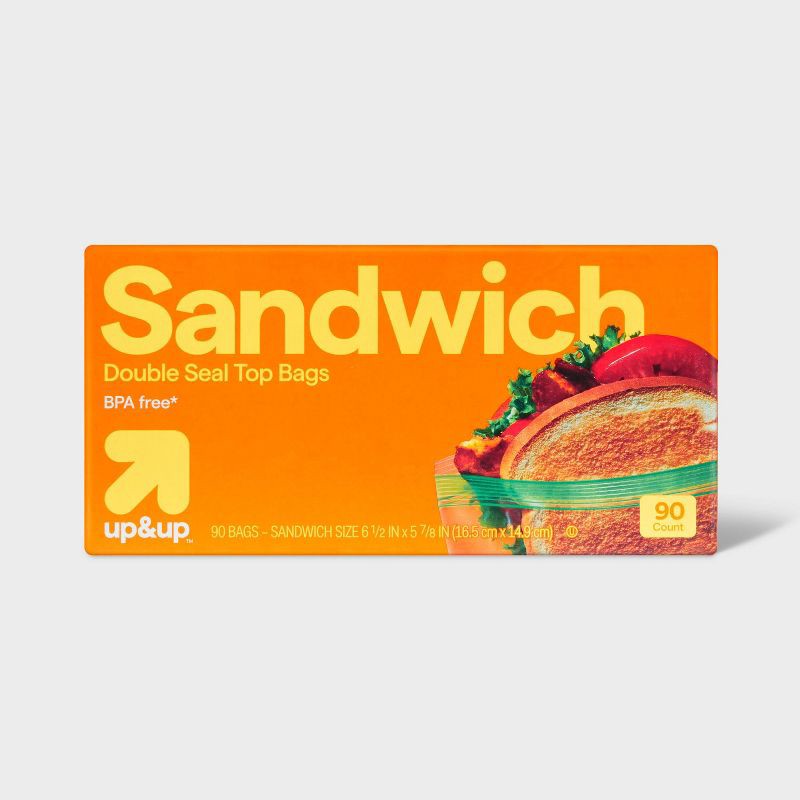 slide 1 of 4, Sandwich Storage Bags - 90ct - up&up™, 90 ct