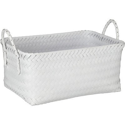 slide 1 of 1, our goods Woven Plastic Storage Basket - White, 1 ct