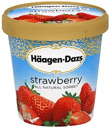 slide 1 of 1, Häagen-Dazs Strawberry Sorbet, 14 oz
