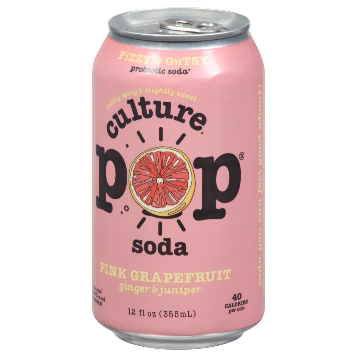 slide 9 of 12, Culture Pop Pink Grapefruit Soda - 12 fl oz, 4 ct