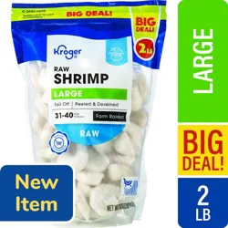 Kroger® Peeled & Deveined Tail Off White Raw Shrimp