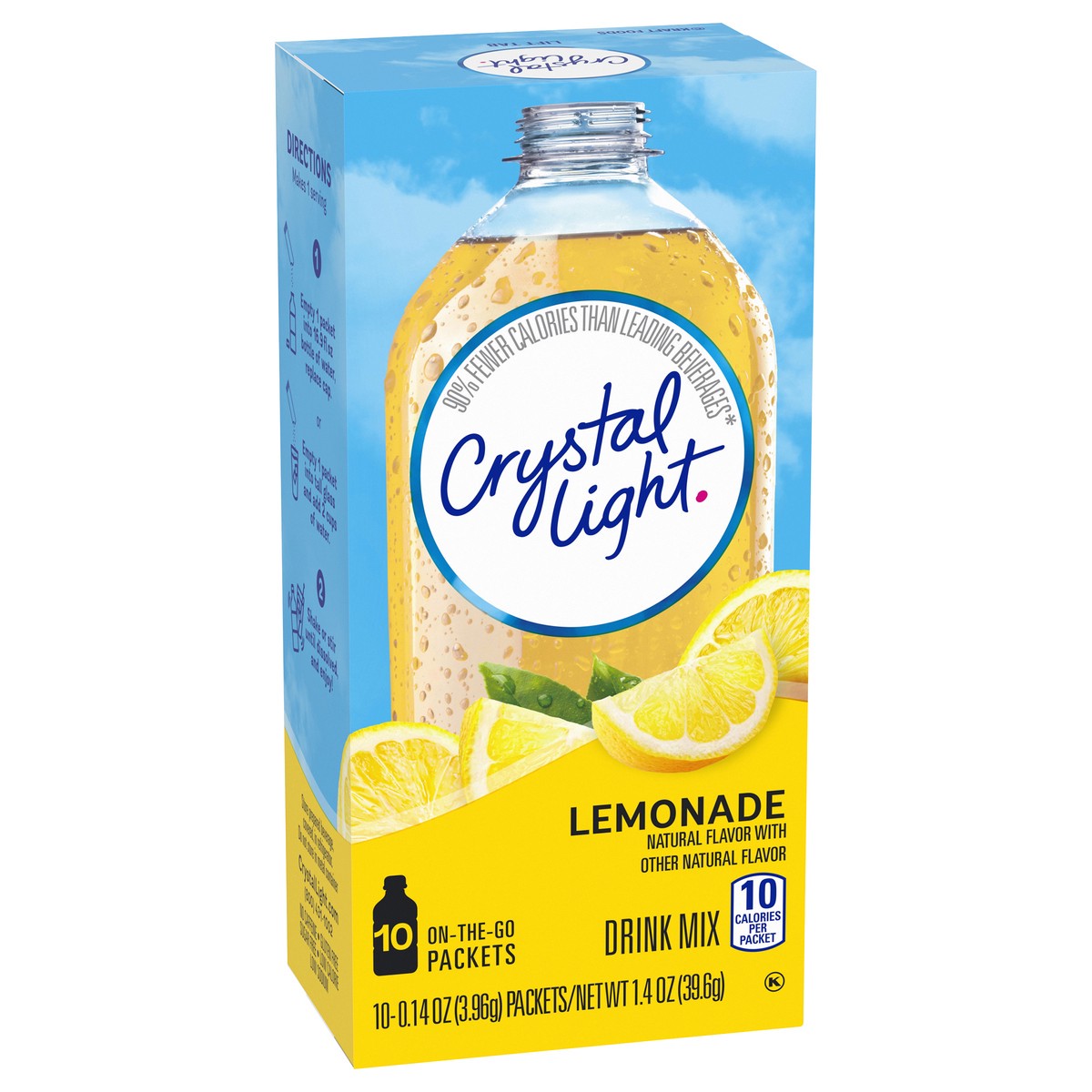 slide 14 of 14, Crystal Light Lemonade Naturally Flavored Powdered Drink Mix, 10 ct On-the-Go-Packets, 10 ct