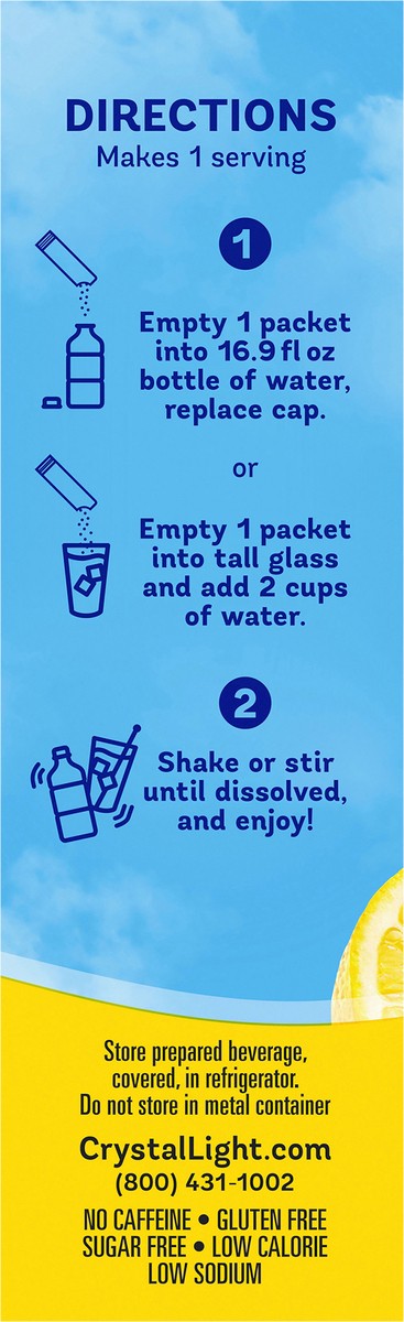 slide 5 of 14, Crystal Light Lemonade Naturally Flavored Powdered Drink Mix, 10 ct On-the-Go-Packets, 10 ct