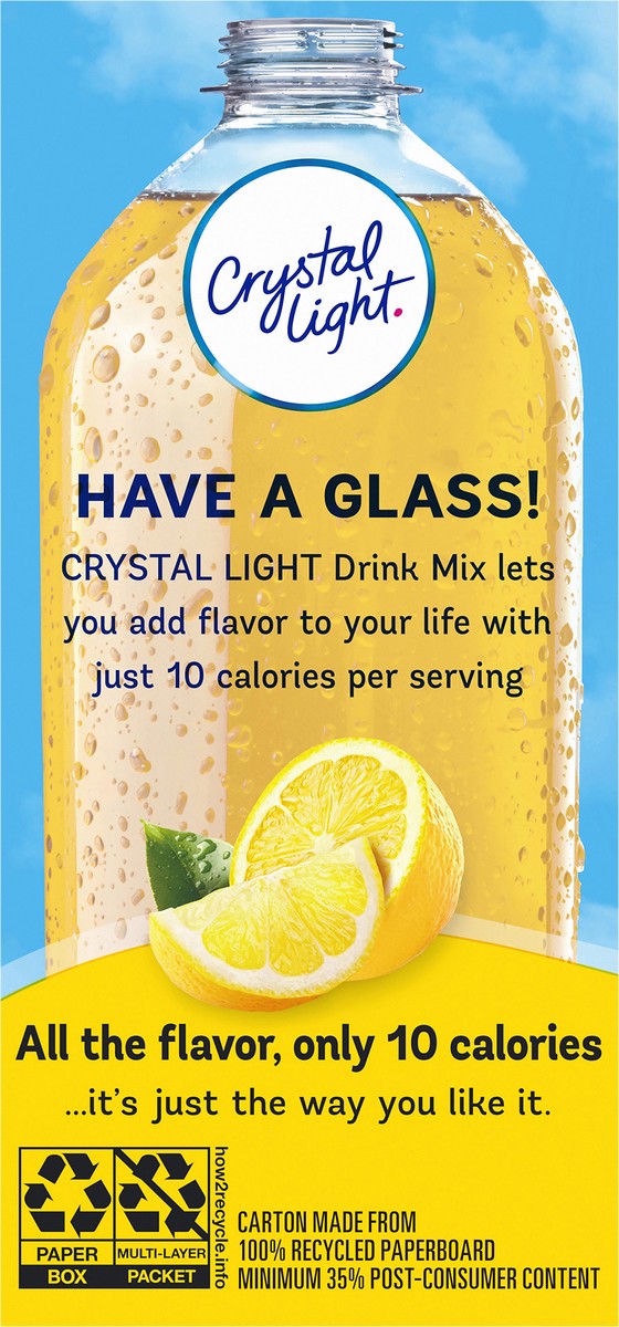 slide 3 of 14, Crystal Light Lemonade Naturally Flavored Powdered Drink Mix, 10 ct On-the-Go-Packets, 10 ct