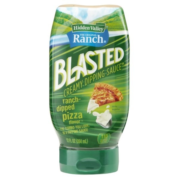 slide 1 of 5, Hidden Valley Ranch Blasted Creamy Dipping Sauce, Ranch-Dipped-Pizza, Gluten Free Bottle, 12 oz