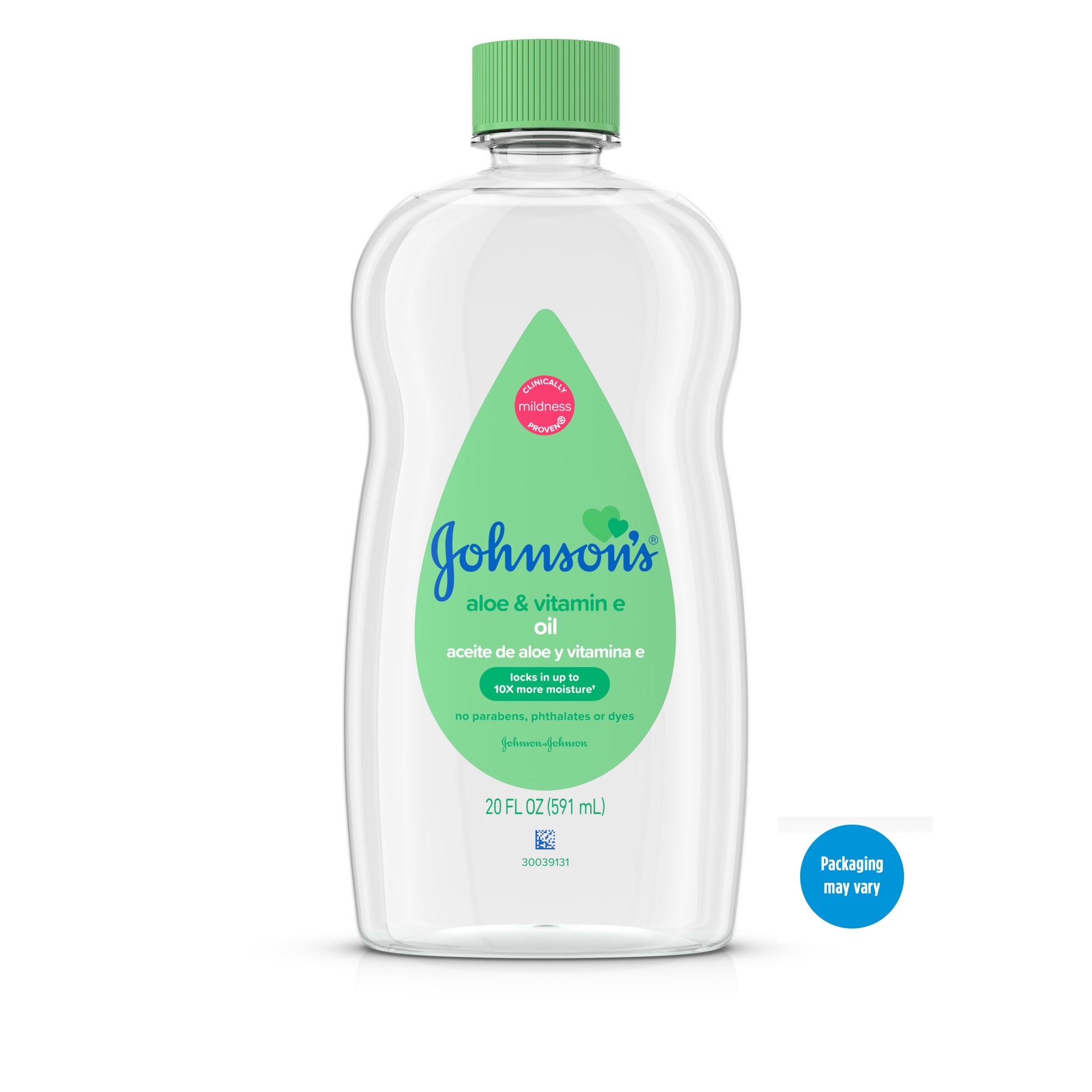 slide 4 of 7, Johnson's Oil, Mineral Oil with Aloe Vera & Vitamin E to help reduce Moisture Loss, Soothing, Moisturizing Baby Massage Oil, 20 fl. oz, 20 fl oz