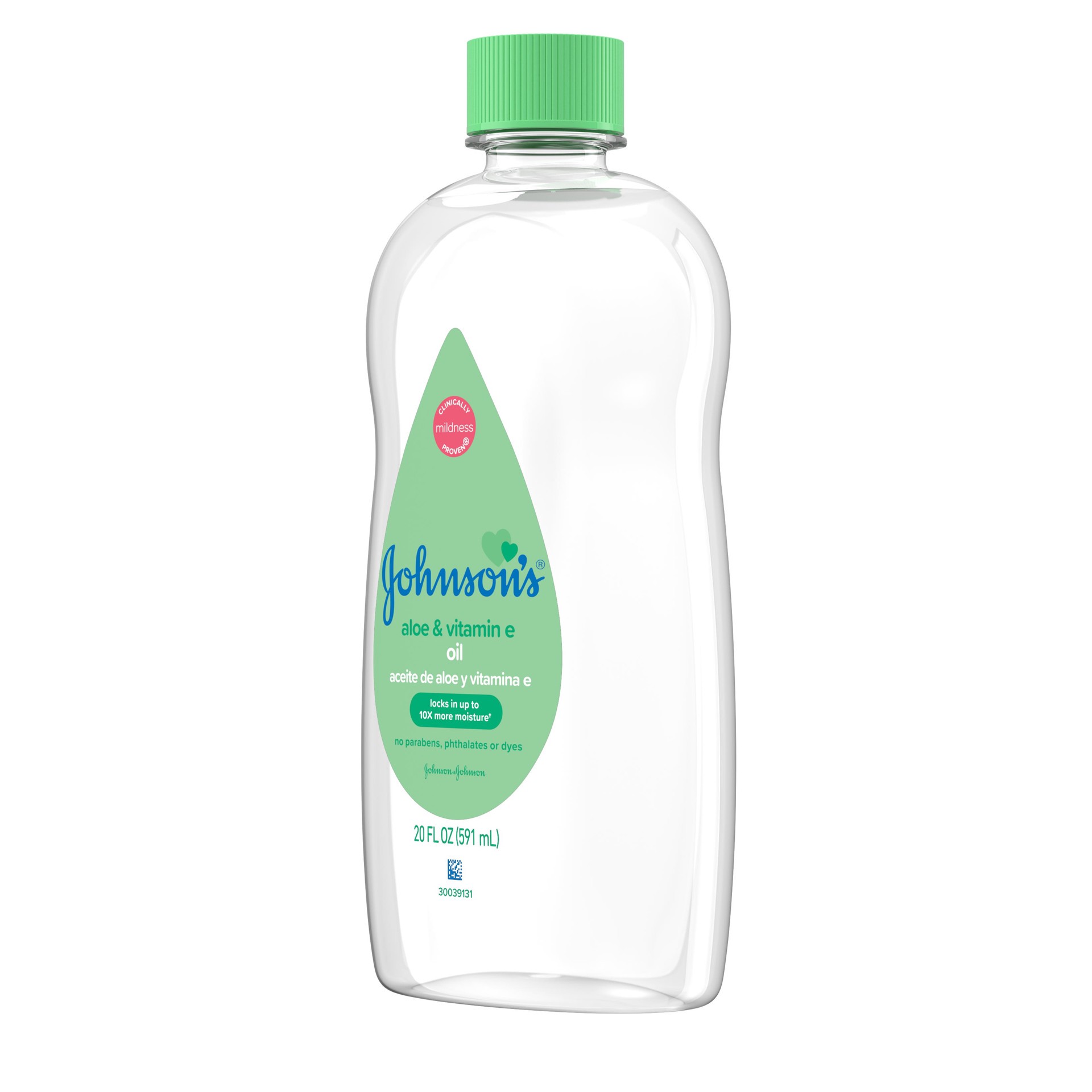 slide 3 of 7, Johnson's Oil, Mineral Oil with Aloe Vera & Vitamin E to help reduce Moisture Loss, Soothing, Moisturizing Baby Massage Oil, 20 fl. oz, 20 fl oz