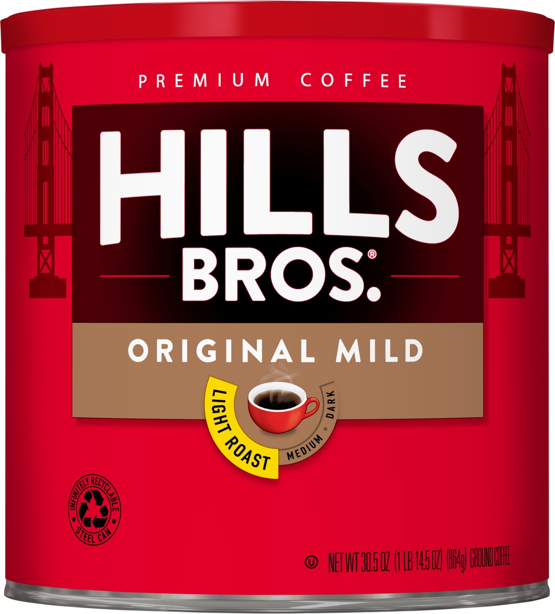 slide 6 of 8, Hills Bros. Original Mild Ground Coffee, 30.5 oz