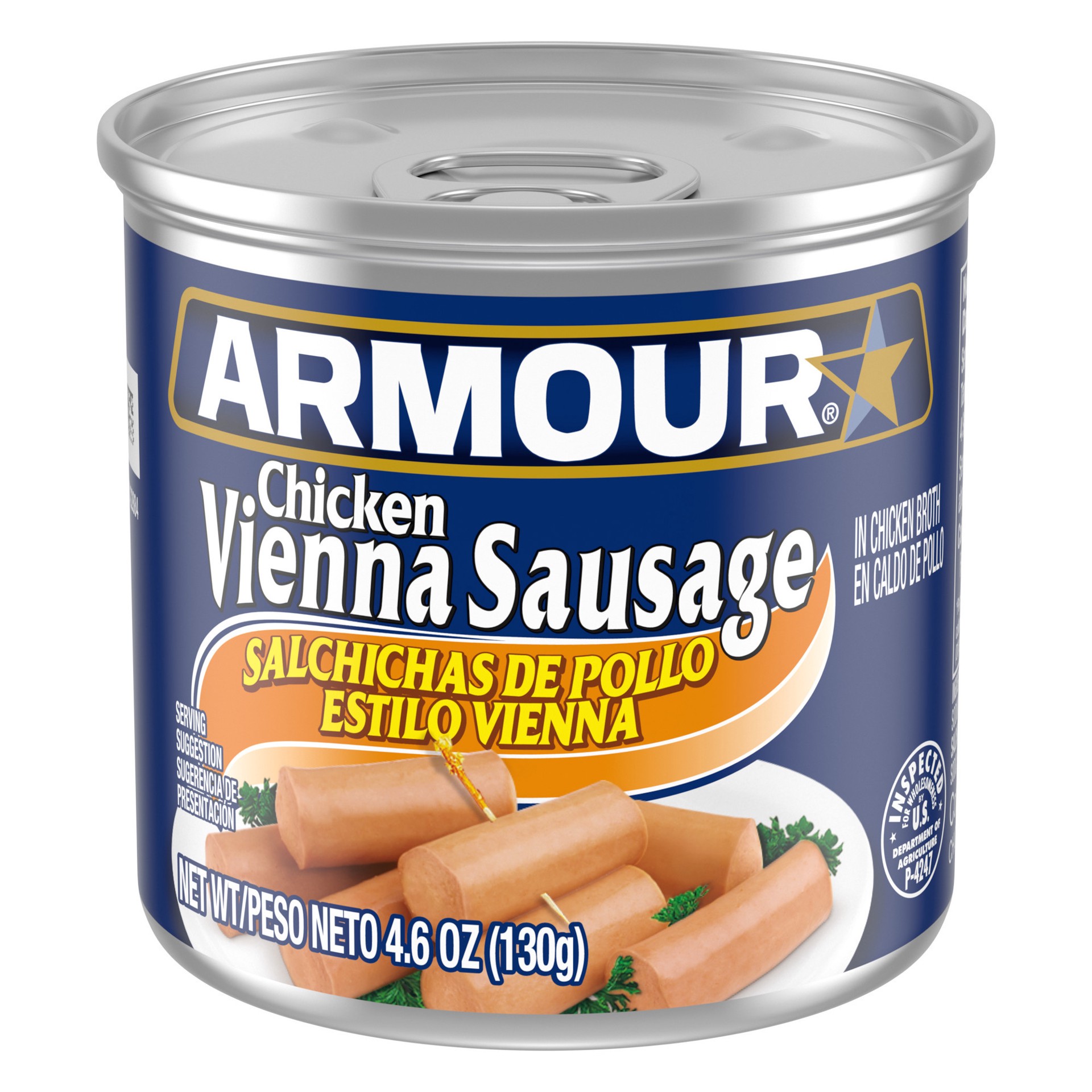 slide 1 of 5, Armour Star Chicken Vienna Sausage, Canned Sausage, 4.6 oz., 4.6 oz