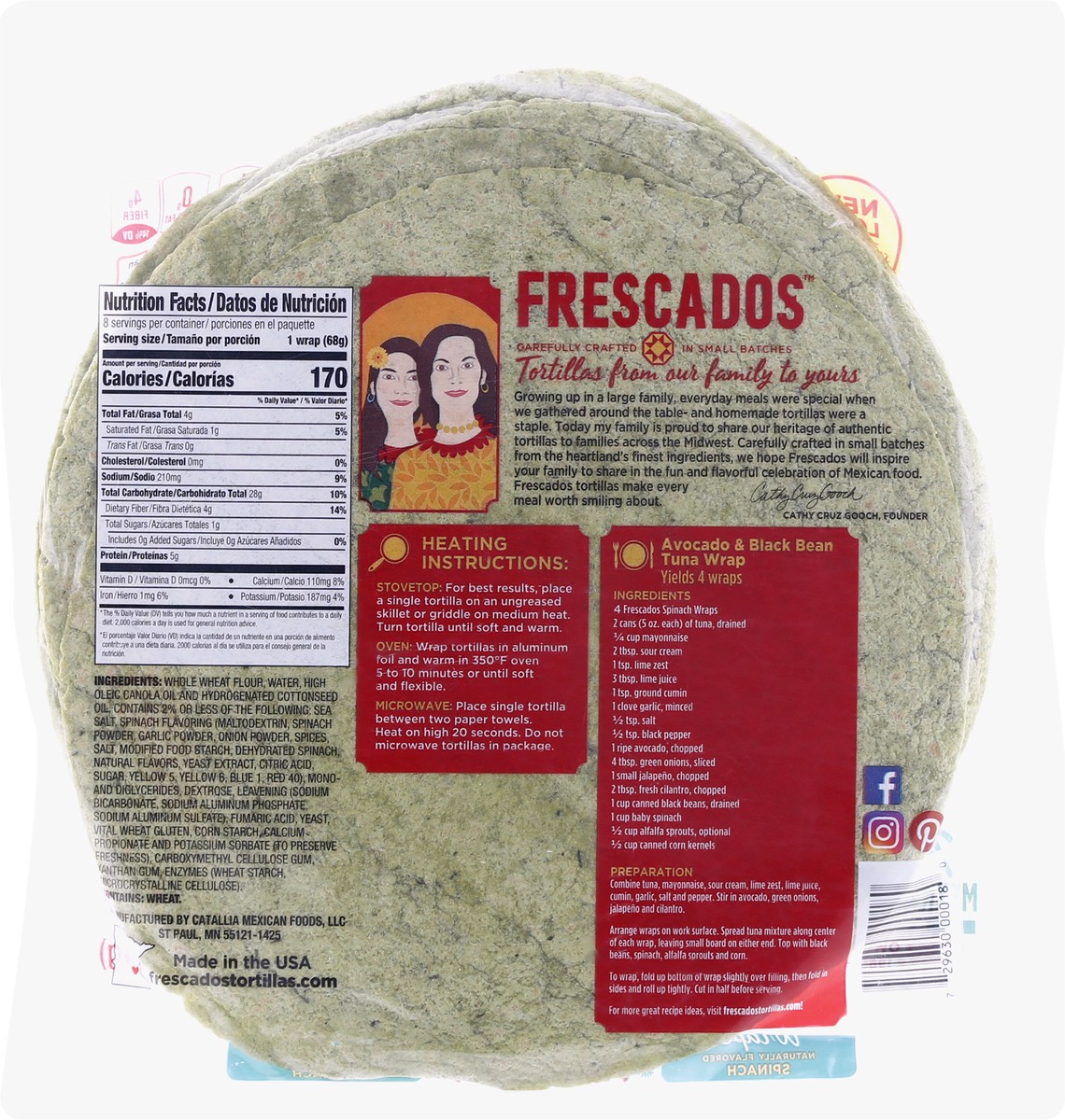 slide 5 of 9, Frescados Spinach Tortilla Wrap 8Ct, 8 ct